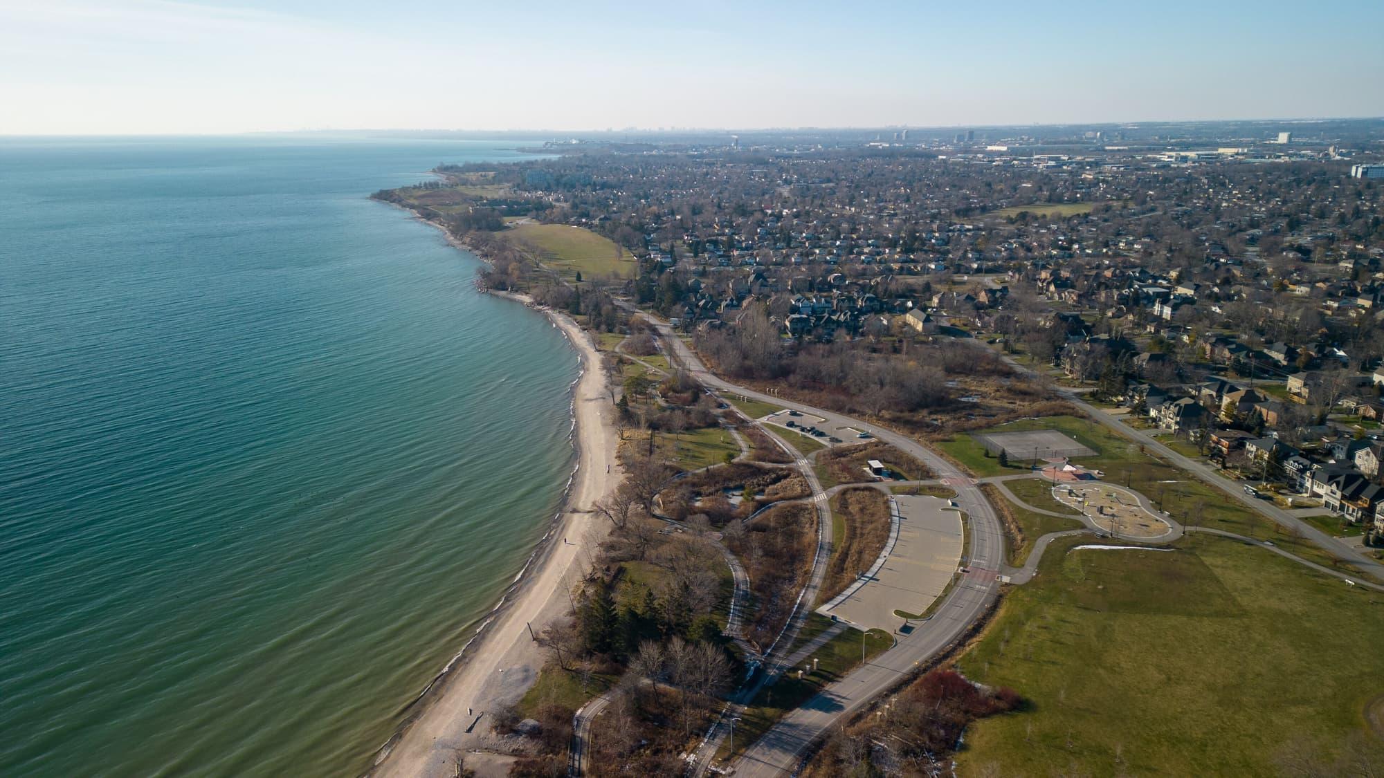 Ajax waterfront on Lake Ontario, Canada
